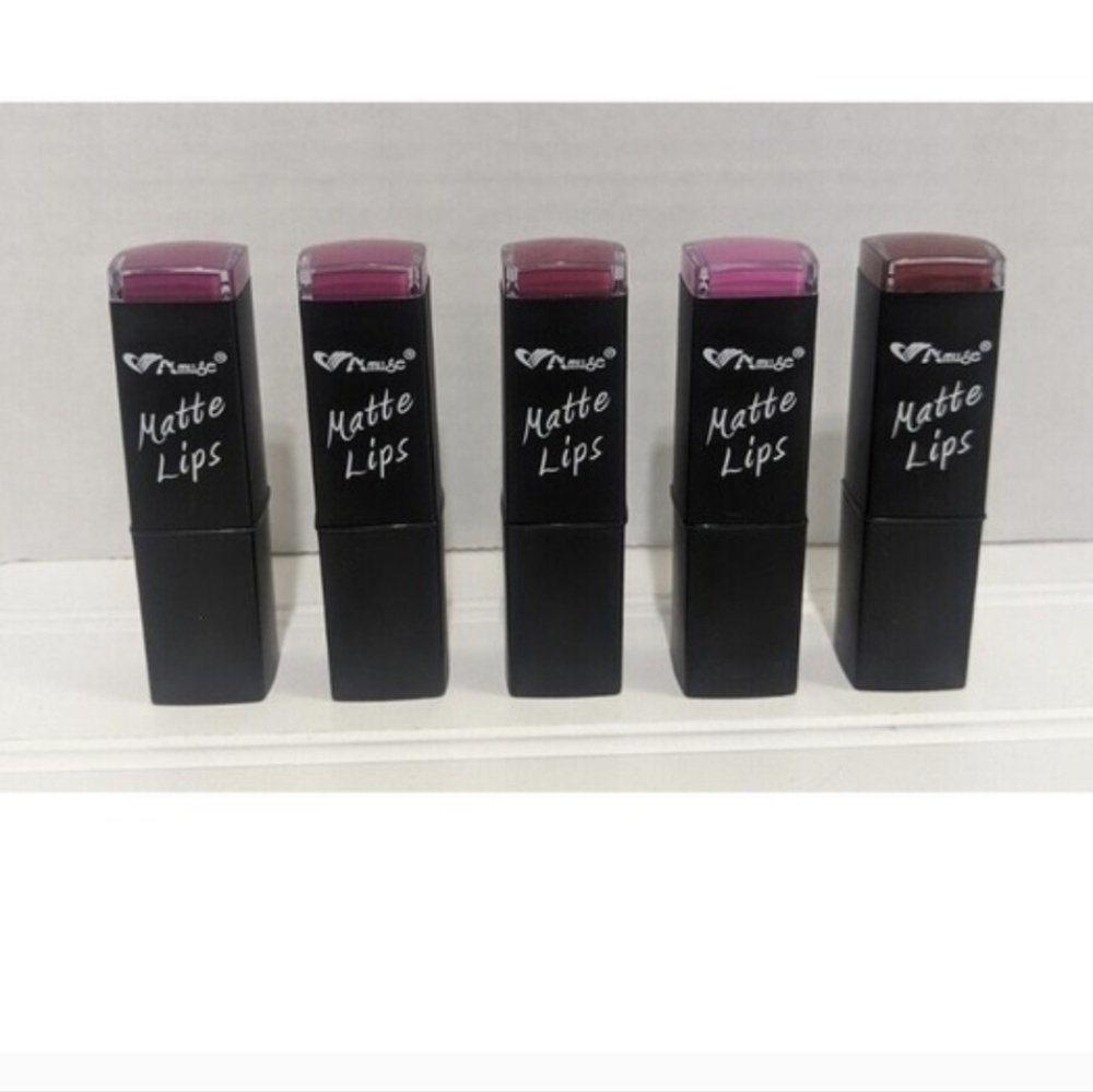 A Muse Matte Lipstick Shades of Mauve Purple Deep Tone Lot of 5 Sealed New